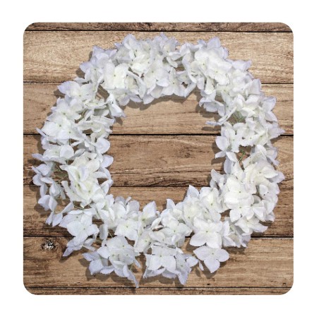 CORONA ORTENSIA AVORIO DIAM. 45 CM