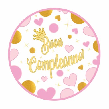 ADESIVO TONDO B.COMP.CUORI ROSA
