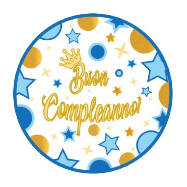 ADESIVO TONDO B.COMPL. STELLE CEL.