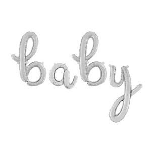 MYLAR SCRITTA BABY ARGENTO L 110x55