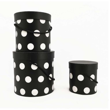 SET 3 SCATOLE NERA POIS BIANCHI