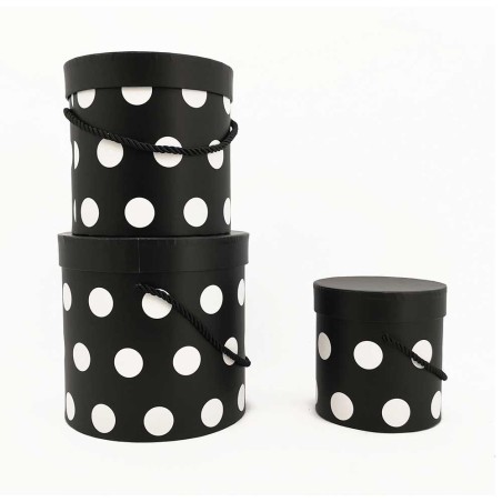 SET 3 SCATOLE NERA POIS BIANCHI