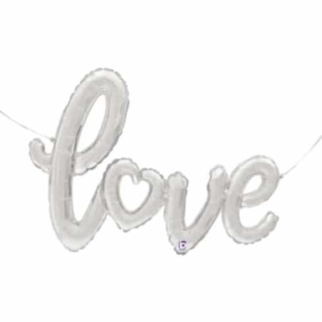 SCRITTA LOVE ARGENTO 47' - 120 CM