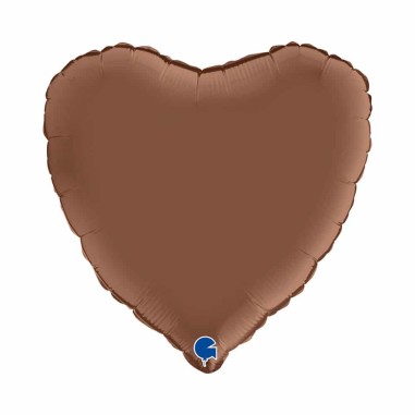 Heart 18 inch Satin Chocolate