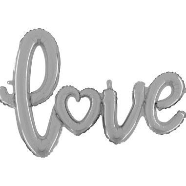 SCRITTA LOVE ARGENTO 47' - 120 CM