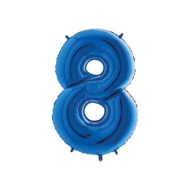 MYLAR NUMERO  8  BLU H 35 CM