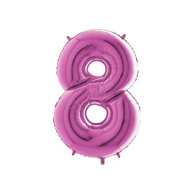 MYLAR NUMERO  8  FUCSIA H 35 CM