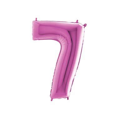 MYLAR NUMERO  7  FUCSIA H 35 CM