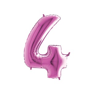MYLAR NUMERO  4  FUCSIA H 35 CM