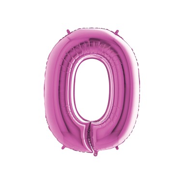 MYLAR NUMERO  0  FUCSIA H 35 CM