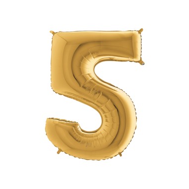 MYLAR NUMERO  5  SMALL ORO 17 CM
