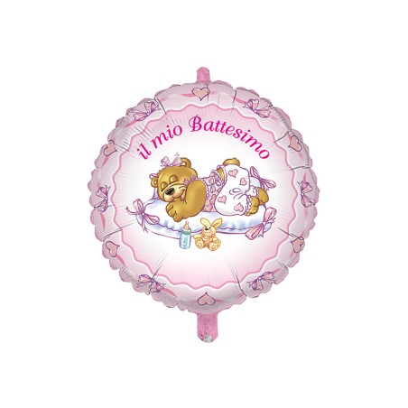 MYLAR BIG CM 80 BATTESIMO ROSA