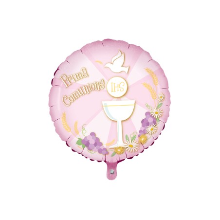 MYLAR BIG CM 80 PRIMA COMUNIONE ROSA