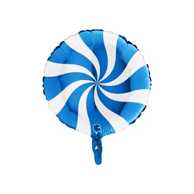 GIRANDOLA SWIRLY BIANCO-BLU METAL 45 CM