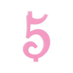 NUMERO  5  ROSA H 12 CM