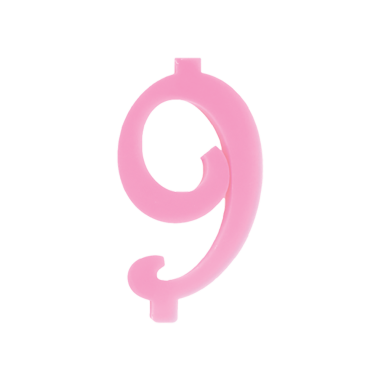 NUMERO  9  ROSA H 7 CM