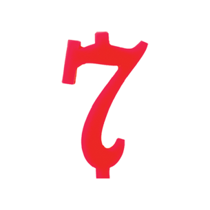 NUMERO  7  ROSSO H 12 CM