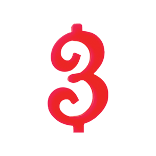 NUMERO  3  ROSSO H 12 CM