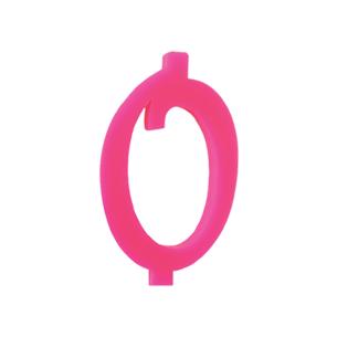 NUMERO  0  FUCSIA  H 12 CM