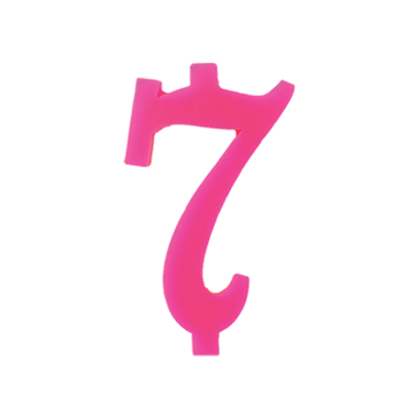 NUMERO  7  FUCSIA H 12 CM