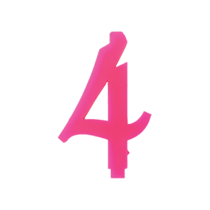 NUMERO  4  FUCSIA H 12 CM