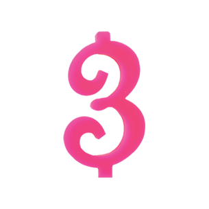 NUMERO  3  FUCSIA H 12 CM