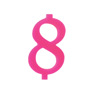 NUMERO  8  FUCSIA H 7 CM