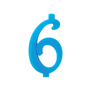 NUMERO  6  CELESTE H 12 CM