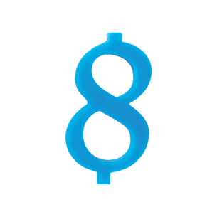 NUMERO  8  CELESTE H 12 CM