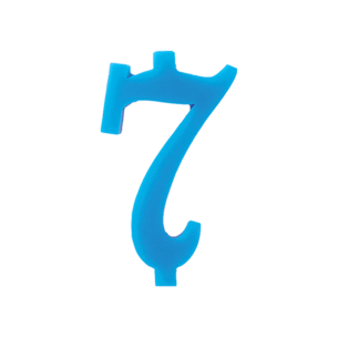 NUMERO  7  CELESTE  H 7 CM