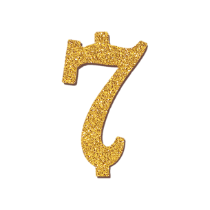 NUMERO  7  ORO GLITTERATO H 7 CM