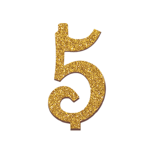 NUMERO  5  ORO GLITTERATO H 7 CM