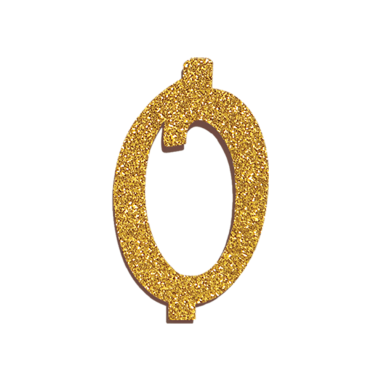 NUMERO  0  ORO GLITTERATO H 7 CM