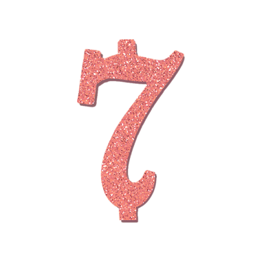 NUMERO  7  ROSA GOLD GLITTER H 7 CM