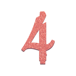 NUMERO  4  ROSA GOLD GLITTER H 7 CM