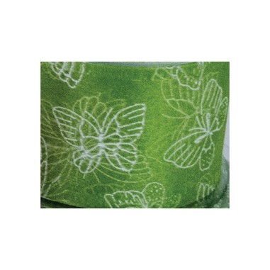 NASTRO ORGANZA FARFALLE VERDE  MM 40X25 MT