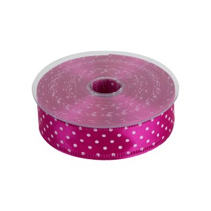 NASTRO RASO POIS FUCSIA MM 25X25 MT