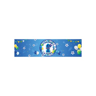 ETICHETTE ADESIVE 1 COMPLEANNO LITTLE BOY cm 21x5 pz. 20