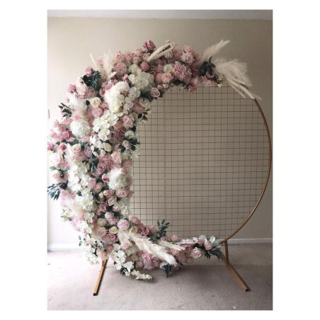 Struttura in ferro oro a cerchio 2 mt con griglia