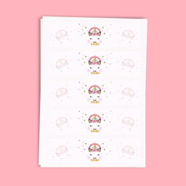 Etichette adesive Unicorno cm 21x5...