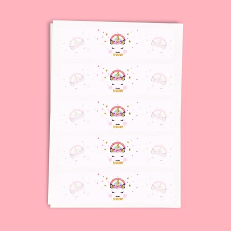 Etichette adesive Unicorno cm 21x5 pz. 20