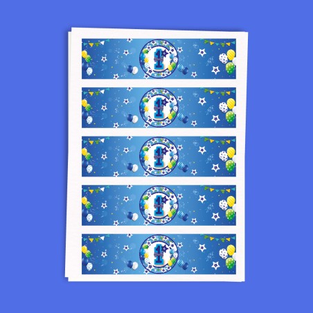 ETICHETTE ADESIVE 1 COMPLEANNO LITTLE BOY cm 21x5 pz. 20