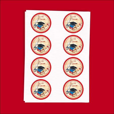 ADESIVO TONDO LAUREA diametro 6 cm pz. 32