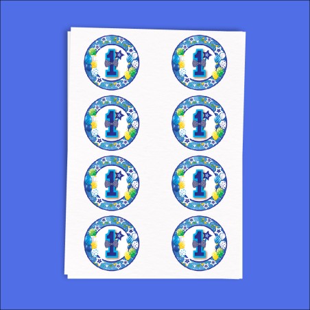 ADESIVO TONDO 1 COMP. LITTLE BOY diametro 6 cm pz. 32