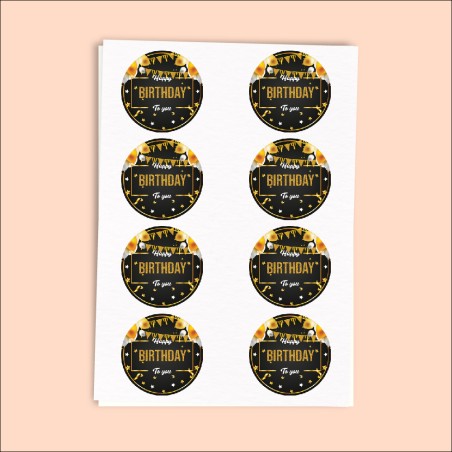 Adesivo tondo Hollywood diametro 6 cm pz. 32