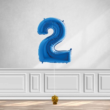 MYLAR NUMERO  2  BLU H 100 CM