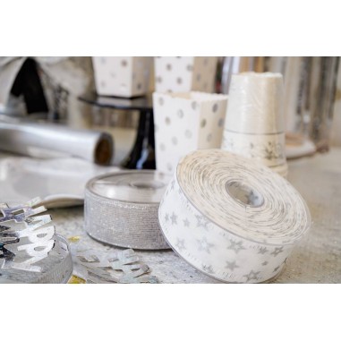 NASTRO STELLE ARGENTO GLITTER MM...