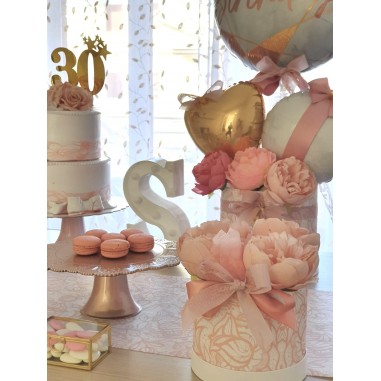 SET 3 SCATOLE TONDE PIZZO ROSA GOLD...