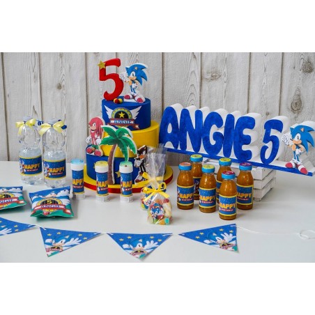 Nome in polistirolo + personaggio "Sonic"