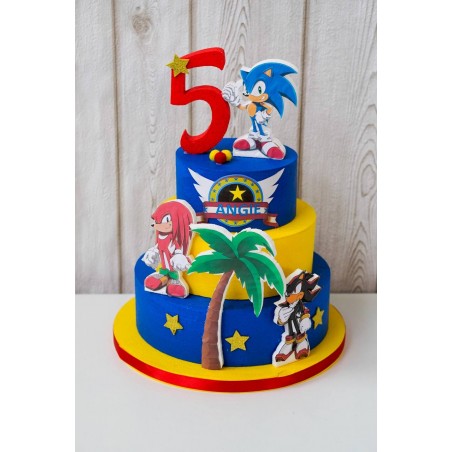 Torta in polistirolo e cartoncino "Sonic"